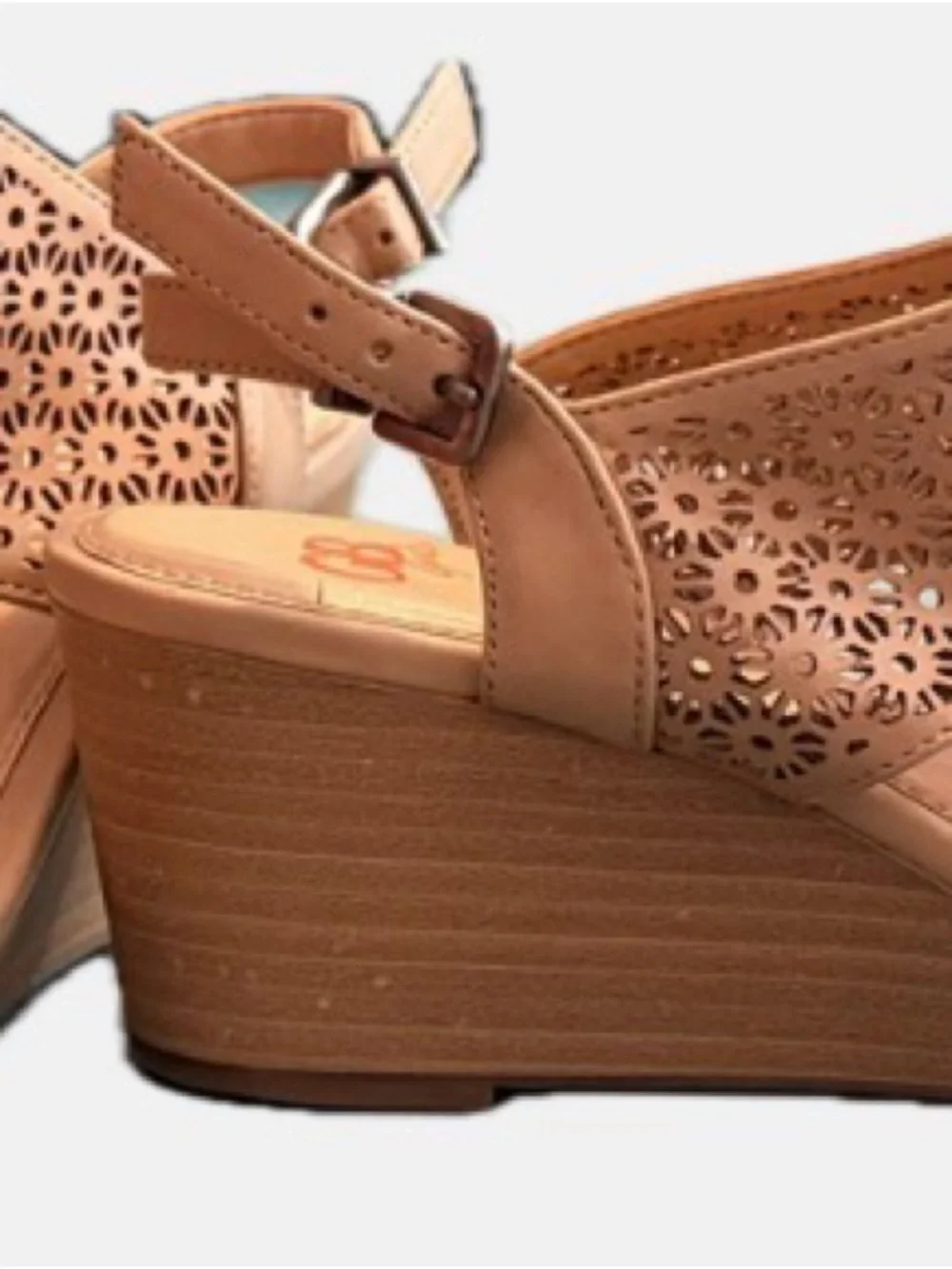 Girl’s Tan Cutout Faux Leather Sandals